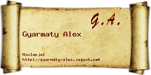Gyarmaty Alex névjegykártya